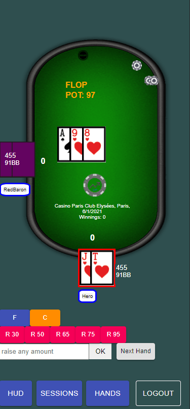 Live Holdem Poker Hand